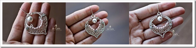 Wired Chinese Knot Lacey Oval Earrings