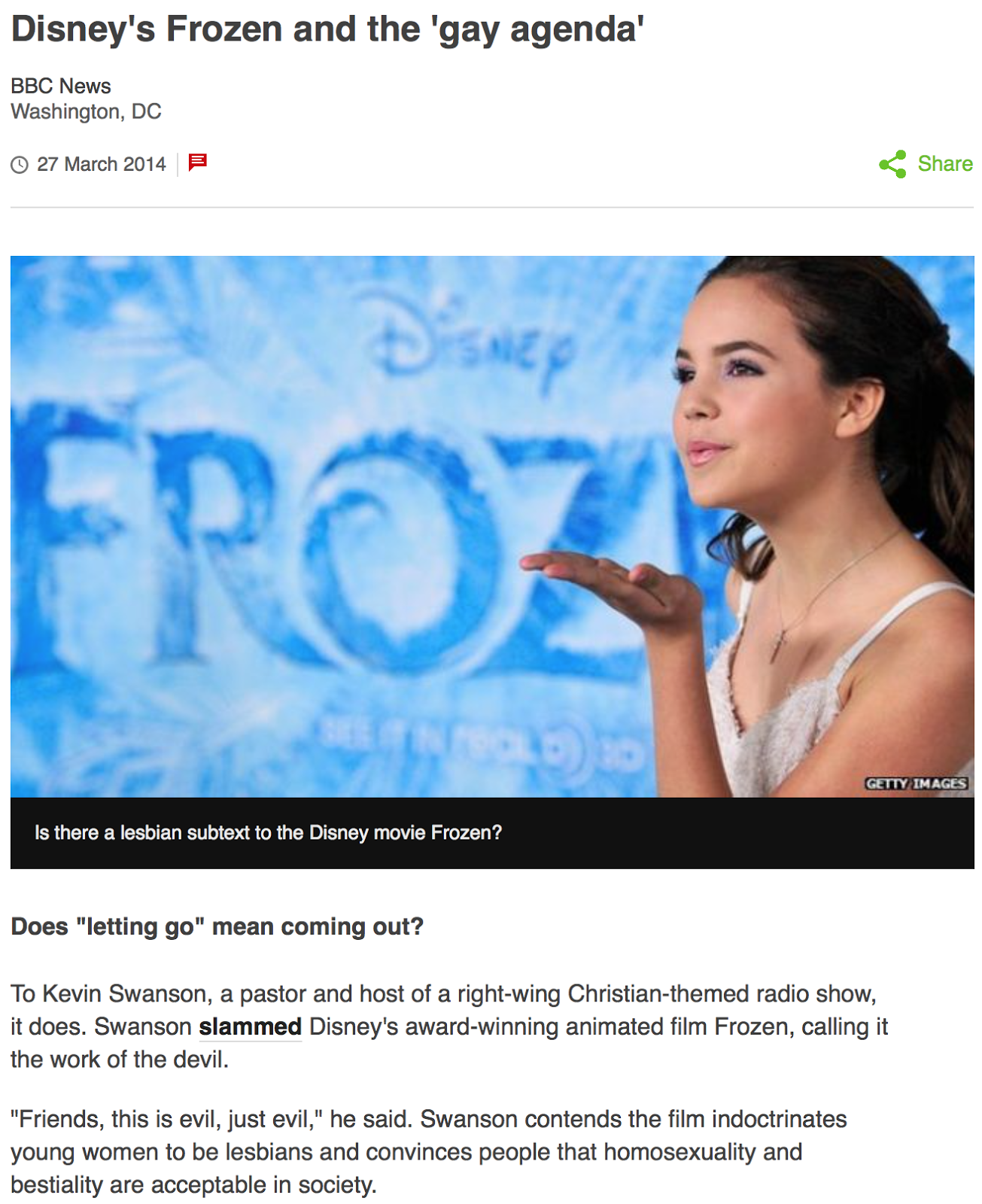 Conservative Christian declares Frozen has a gay agenda