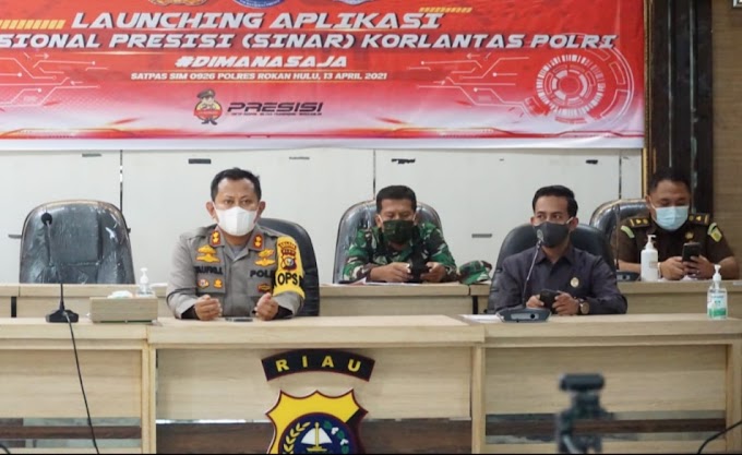 Pengurusan dan Pembuatan SIM Via Internal, Kapolres Rohul Launching Aplikasi SINAR