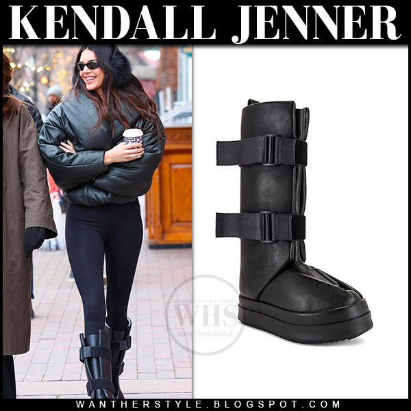Kendall Jenner in black leggings, black tote, white socks and sneakers on  February 27 ~ I want her style - What celebrities wore and where to buy it.  Celebrity Style