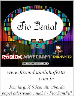 Pixel Gum 3D, Roblox y Minecraft: Etiquetas para Candy Bar para Imprimir Gratis. 