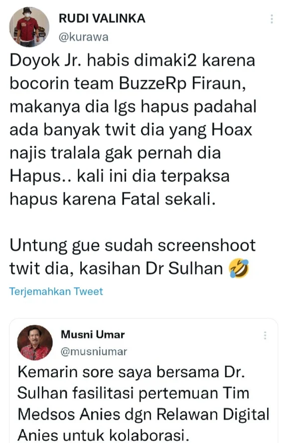 Prof Musni Umar Hapus Unggahan Pertemuan Tim Digital Anies, Loyalis Jokowi Sebut Dia Habis Dimaki-maki Gegara Bocorin...