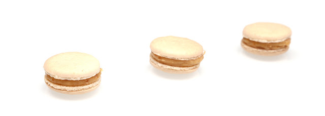 Macarons au chocolat blanc et nougatine