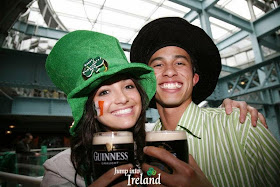 Downing a pint of Guinness on St Patrick's Day ...