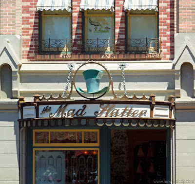 Mad Hatter Shop Disneyland Main Street store sign shopfront