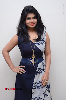 Telugu Actress Alekhya Stills in Blue Long Dress at Plus One ( 1) Audio Launch  0077.jpg