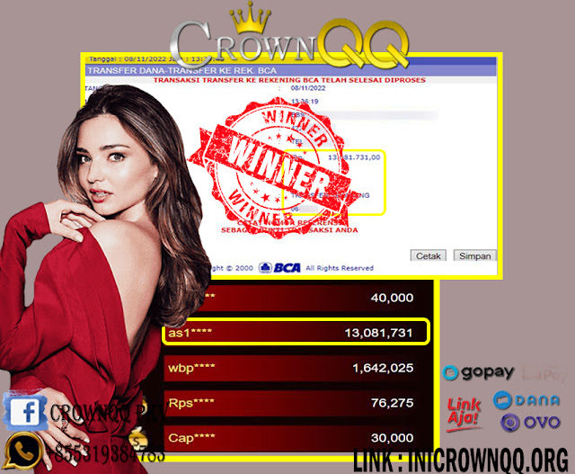 CrownQQ Agen DominoQQ BandarQ dan Domino99 Online Terbesar