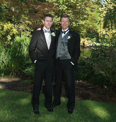 Don't men in tuxedos look wonderful This photo of my son and husband was