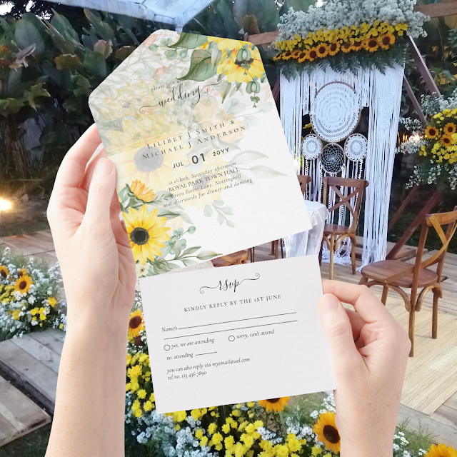 all in one wedding invitation with rsvp card