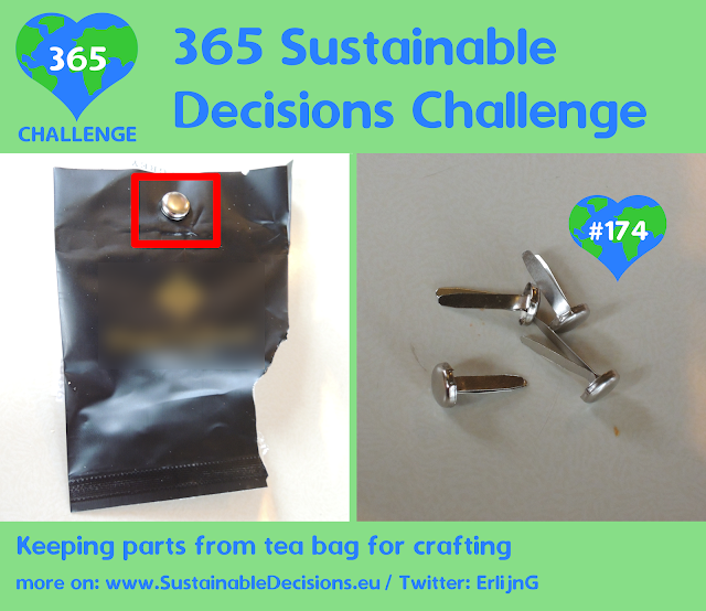 Keeping parts from tea bag for crafting reducing waste