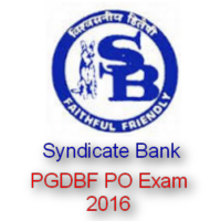 Syndicate Bank PGDBF PO Exam 2016