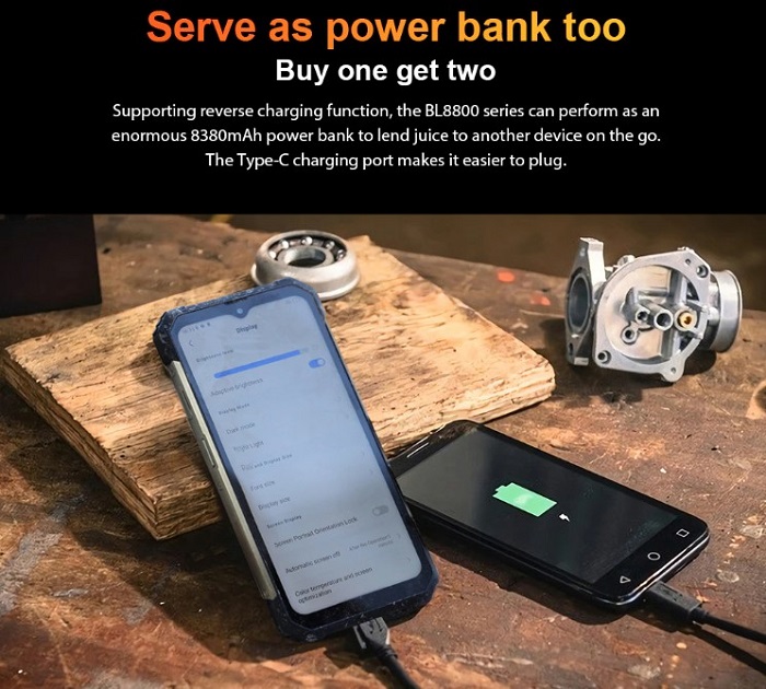 Blackview BL8800 Battery Used as Power Bank