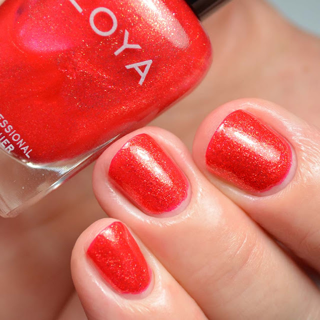 coral shimmer nail polish