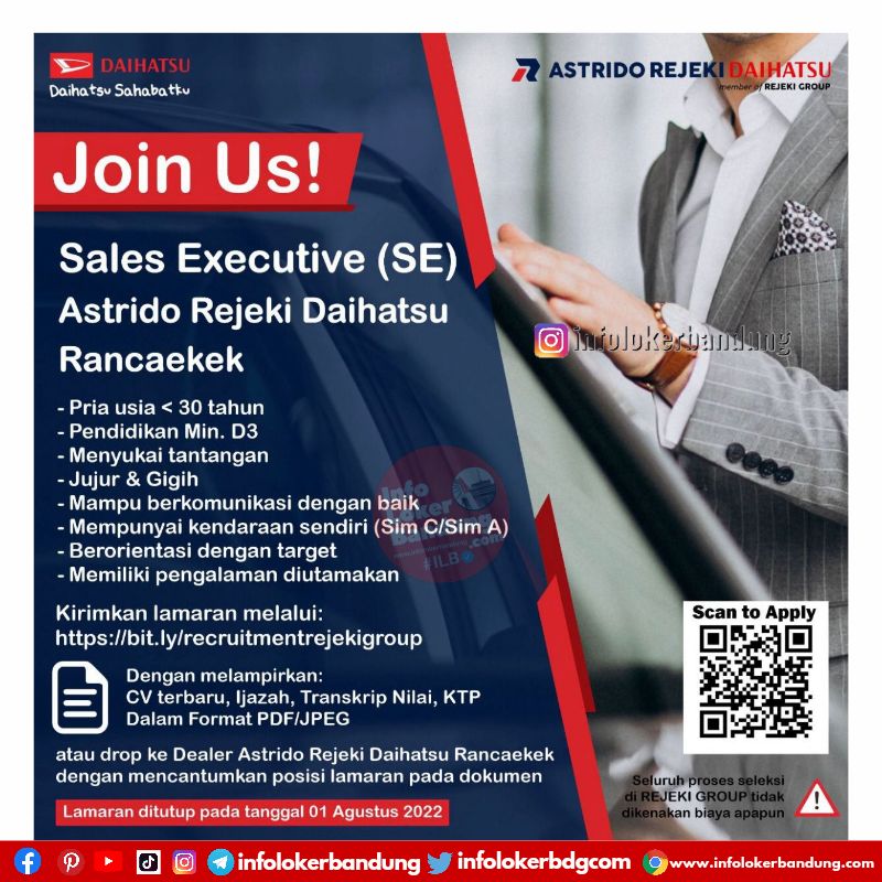 Lowongan Kerja Astrido Rejeki Daihatsu ( Rejeki Group ) Bandung Agustus 2022