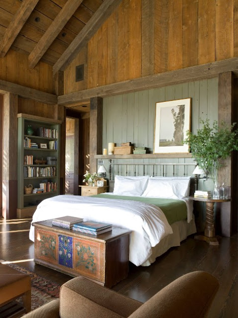 rustic sage green bedroom