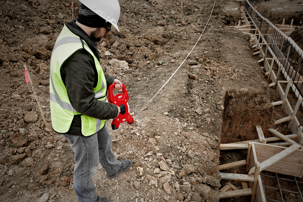 Tool Review Zone : Milwaukee Tool will expand it's lineup of long tapes  with new Fiberglass Open Reel Long Tapes, measured at 100ft, 200ft and  300ft. See them here!