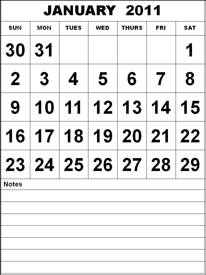 monthly calendar 2011 template. template (Jan 2011) To