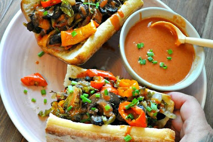   Vegan Roasted Vegetable Subs with Creamy French Dressing