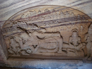 Vishnu rock sculpture - Badami