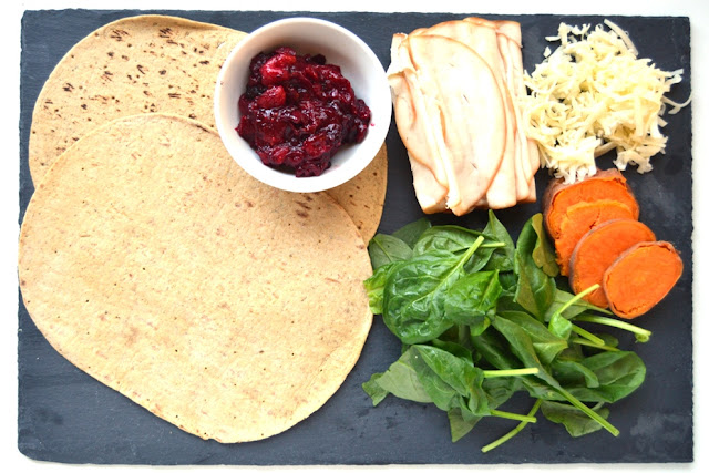 Turkey, Swiss and Cranberry Quesadillas take 10 minutes to make and are full of your favorite Thanksgiving flavors without all the work! www.nutritionistreviews.com