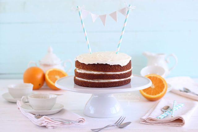 Tarta de zanahoria, naranja y mascarpone sin gluten