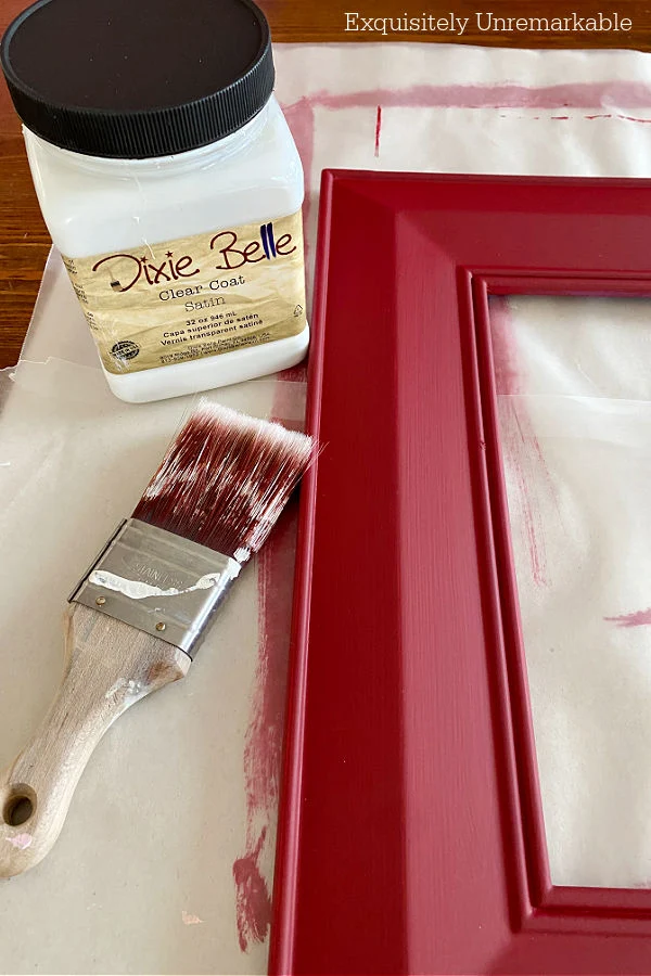 Sealing  A Painted Frame with satin sealer and a brush