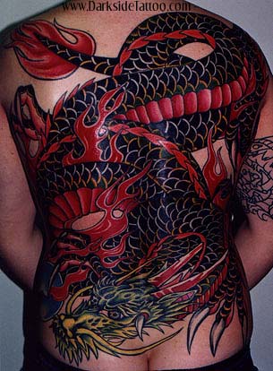 Drragon tattoo on the back