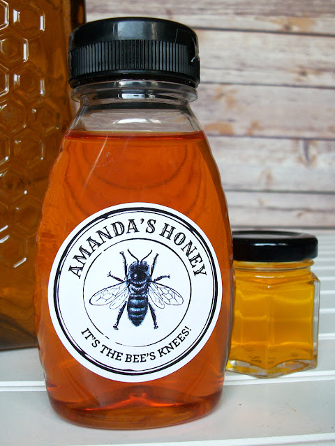 Custom Black & White Seal Honey Jar Labels