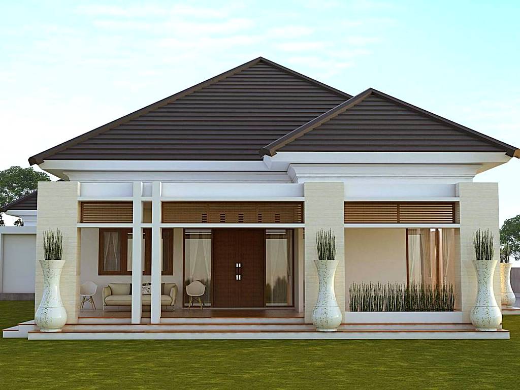 Desain Rumah  Mewah 1 Lantai  Model Terbaru Bargaya Modern