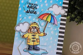 Sunny Studio Stamps: Rain Showers Rain Or Shine Card by Eloise Blue