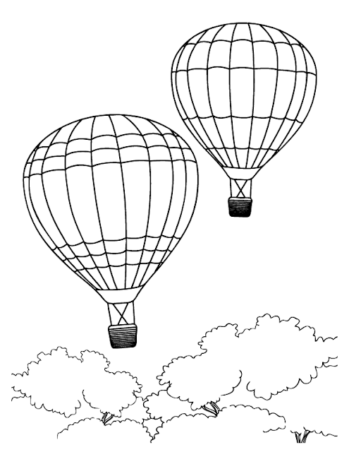 desenho de céu com balão