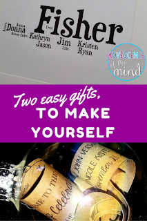 Christmas is a week away and if you are anything like me, you still have a few gifts that you have not gotten covered.  These two DIY gifts are quick and easy to make, but they always get wonderful reactions from the recipients because they are so special.