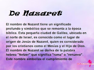 significado del nombre De Nazaret
