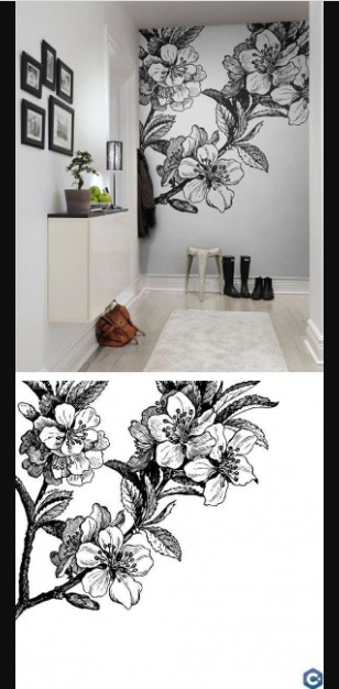 Drawing Room Painting Idea with black and whitw color