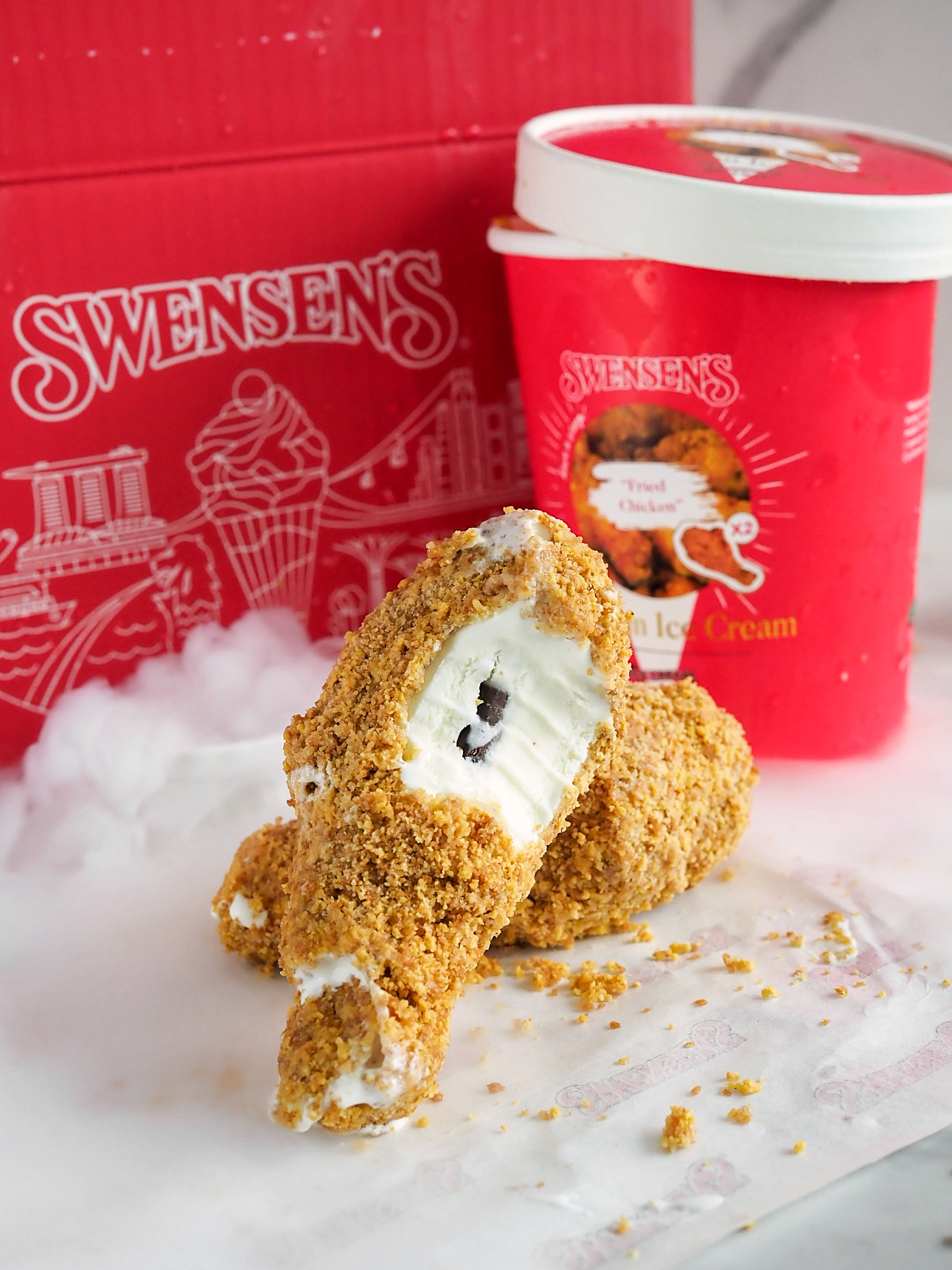 Fried Chicken Ice Cream - Swensen's Singapore