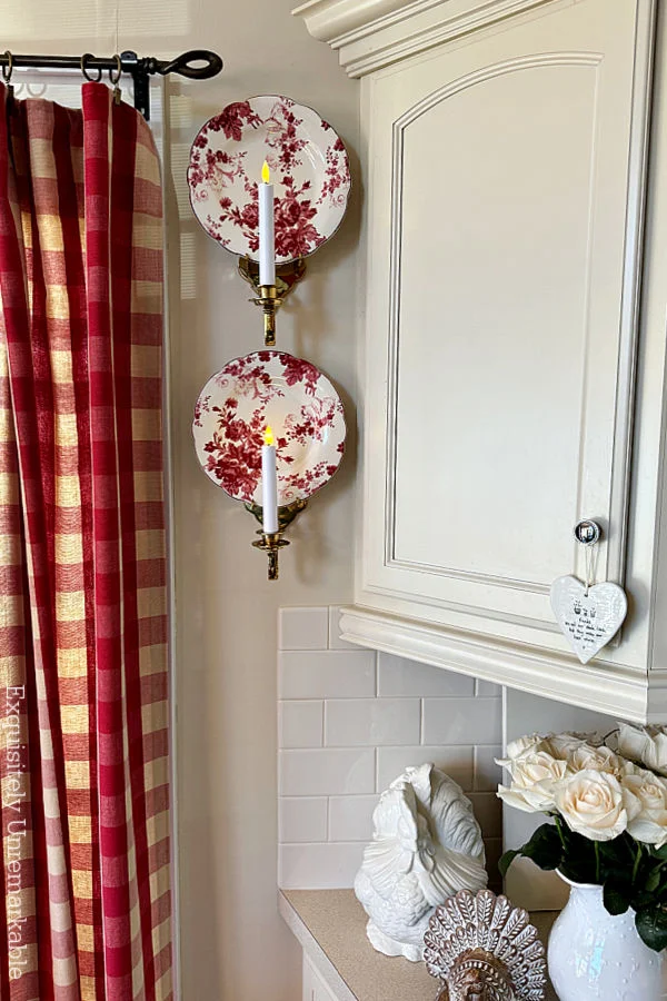 Plates and Candle Holder Shelf in the kitchen