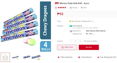 Mentos Soda Kick Roll