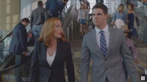 Gillian Anderson, Robbie Amell in The X-files