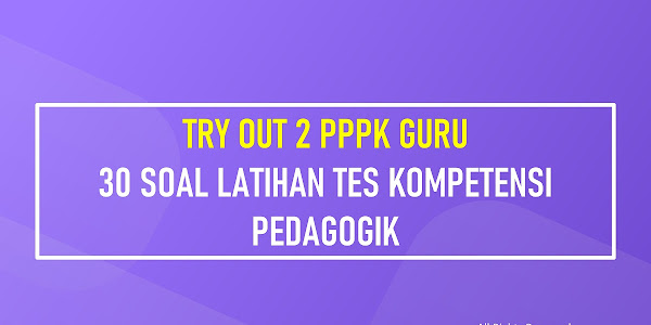 LATIHAN TRY OUT 2 PPPK GURU - Soal Latihan Try Out Kompetensi Pedagogik Tes Seleksi PPPK Guru 