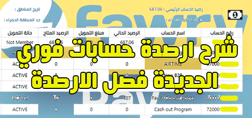 شرح ارصدة حسابات فوري الجديدة فصل الارصدة purchase notify - Cash out