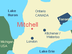 Location of Mitchell, Ontario