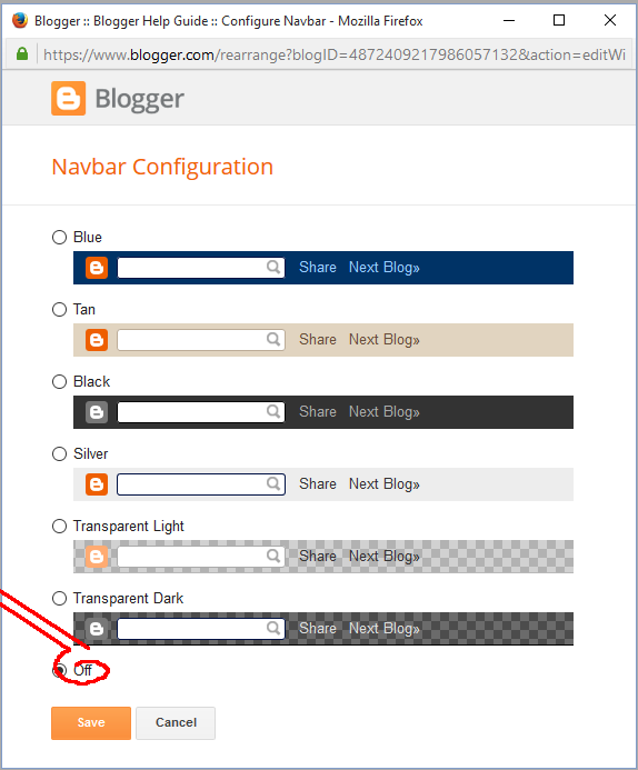 Remove Blogger Navbar