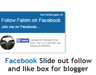 facebook slide out gadget for blogger