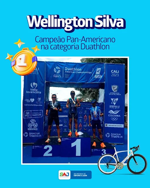 SAJ: Prefeitura parabenizou santoantoniense campeão Pan-Americano na categoria Duathlon, na Colômbia