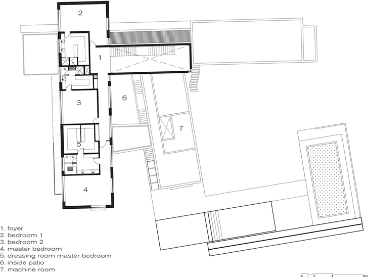 Third floor plan of Modern contemporary CT House in Mexico