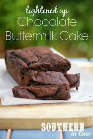 Low Fat Buttermilk Chocolate Cake Recipe - Gluten free, healthy, low sugar, lightened up 