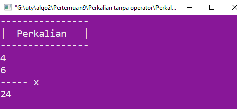 Program perkalian tanpa operator *