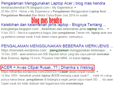 Screenshoot Pengalaman Menggunakan Laptop Acer - Blog Mas Hendra