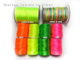 Compare C-Lon Bead Cord Colors with Silks and Chinese Knotting Cord