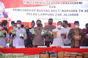 Polda Lampung " Musnahkan BB Narkotika "  Senilai 271,8 Miliar